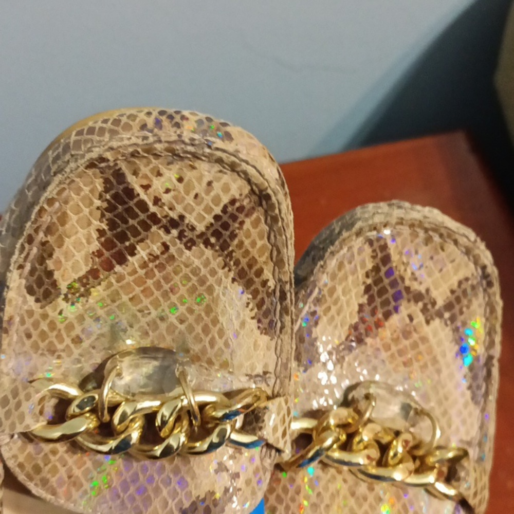Stuart Weitzman Python Print 7.5 Holographic Over… - image 5